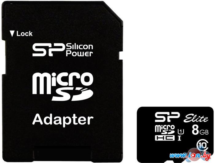 Карта памяти Silicon-Power microSDHC Elite UHS-1 (Class 10) 8 GB (SP008GBSTHBU1V10-SP) в Гомеле