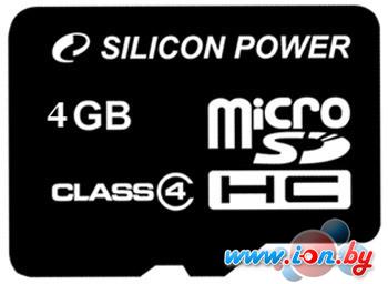 Карта памяти Silicon-Power microSDHC (Class 4) 4 Gb (SP004GBSTH004V10) в Минске