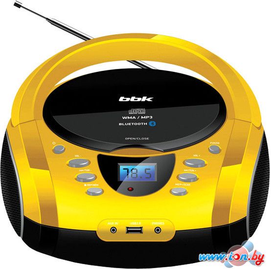 Портативная аудиосистема BBK BX165BT (черный/желтый) в Могилёве