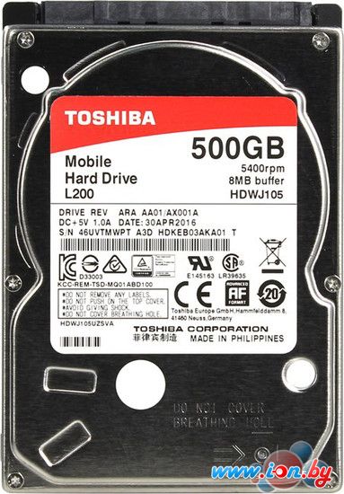 Жесткий диск Toshiba L200 500GB [HDWJ105EZSTA] в Бресте