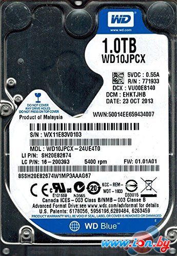Жесткий диск WD Blue 1TB (WD10JPCX-24UE4T0) в Витебске