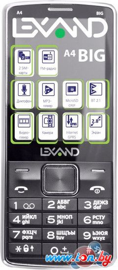 Мобильный телефон Lexand A4 Big Black в Бресте