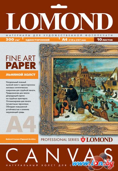 Холст Lomond Natural Canvas Dye A4 300 г/м2 10л (0908411) в Минске