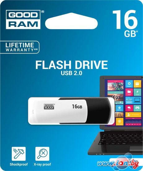 USB Flash GOODRAM UC02 16GB (черный/белый) [UCO2-0160KWR11] в Минске