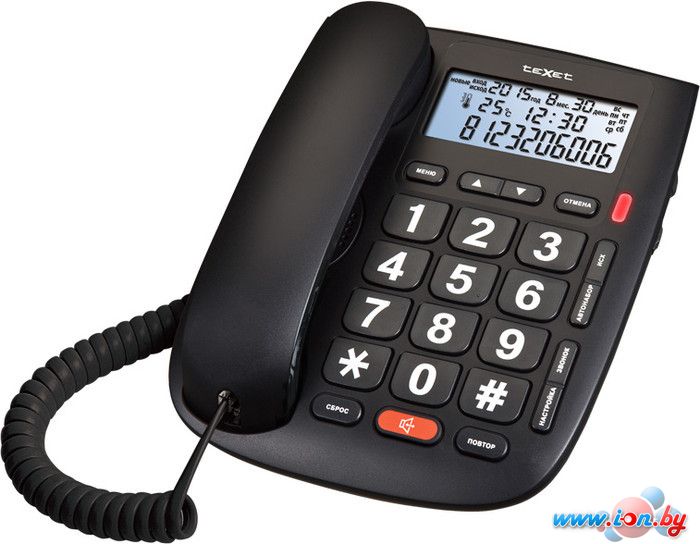 Проводной телефон TeXet TX-260 Black в Могилёве