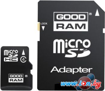 Карта памяти GOODRAM microSDHC (Class 4) 4GB + адаптер [M40A-0040R11] в Могилёве