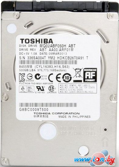 Гибридный жесткий диск Toshiba 500GB [MQ02ABF050H] в Бресте