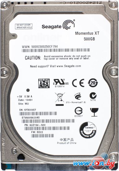 Гибридный жесткий диск Seagate Momentus XT 500GB (ST95005620AS) в Могилёве