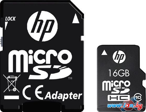 Карта памяти HP microSDHC (Class 10) 16GB + SD адаптер [SDU16GBHC10HP-EF] в Могилёве