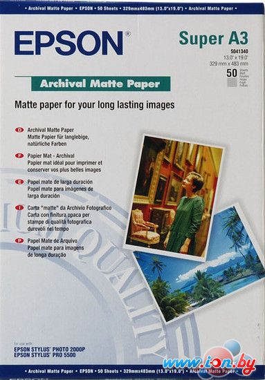 Фотобумага Epson Archival Matte Paper A3+ 50 листов (C13S041340) в Могилёве