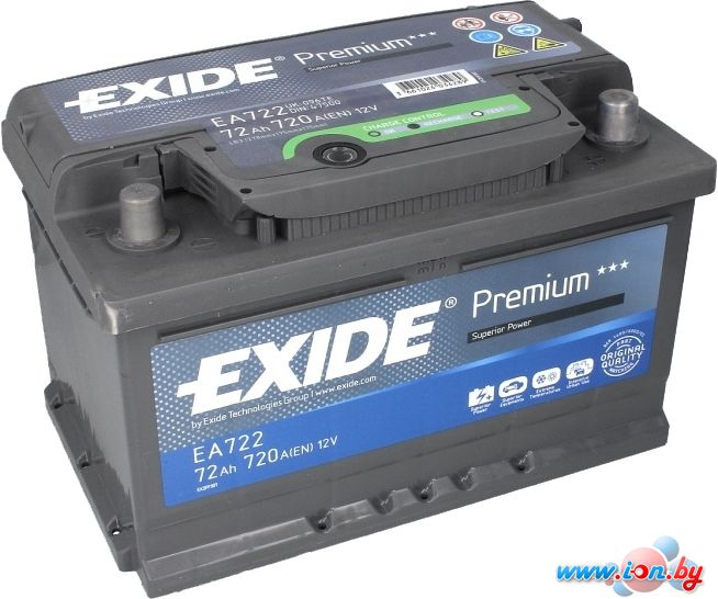 Автомобильный аккумулятор Exide Premium EA722 (72 А/ч) в Бресте