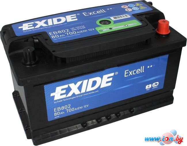 Автомобильный аккумулятор Exide Excell EB802 (80 А/ч) в Витебске