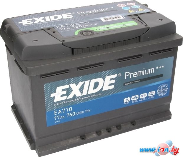 Автомобильный аккумулятор Exide Premium EA770 (77 А/ч) в Бресте