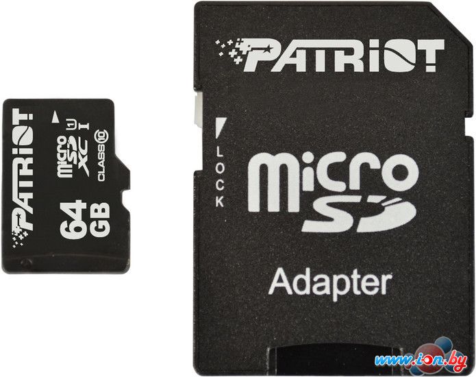 Карта памяти Patriot microSDXC LX Series (Class 10) 64GB + адаптер [PSF64GMCSDXC10] в Бресте