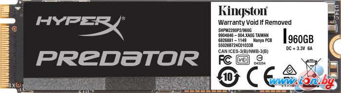 SSD Kingston HyperX Predator M.2 960GB [SHPM2280P2/960G] в Могилёве