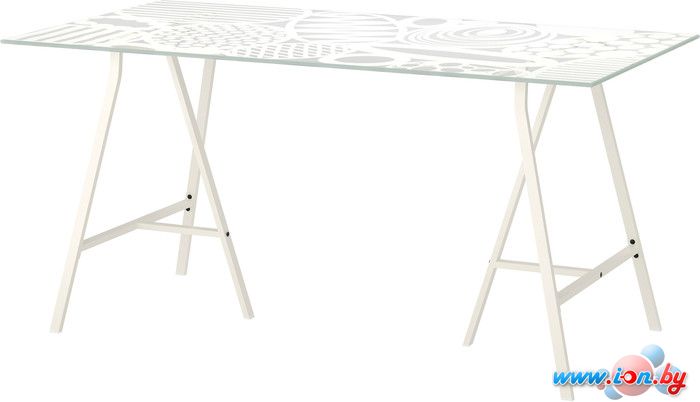 Письменный стол Ikea Гласхольм/Лерберг (белый/белый) [190.471.68] в Могилёве