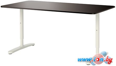 Письменный стол Ikea Бекант (черно-коричневый/белый) [890.228.00] в Минске