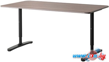 Письменный стол Ikea Бекант (серый/черный) [490.228.02] в Могилёве