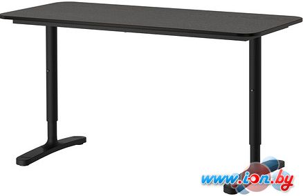 Письменный стол Ikea Бекант (черно-коричневый/черный) [790.063.44] в Могилёве