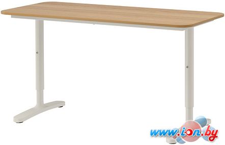 Письменный стол Ikea Бекант (дубовый шпон/белый) [690.063.54] в Могилёве