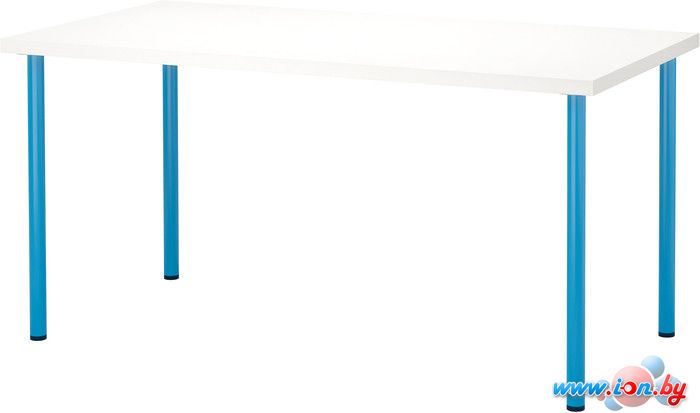 Письменный стол Ikea Линнмон/Адильс (белый/синий) [191.336.08] в Могилёве
