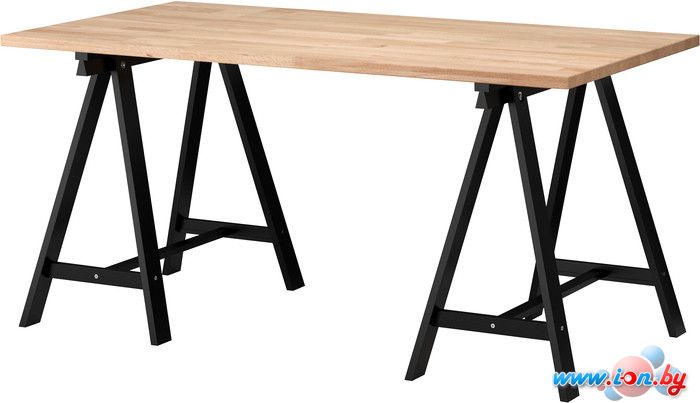 Письменный стол Ikea Гертон/Одвальд (бук/черный) [298.709.32] в Могилёве