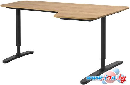 Письменный стол Ikea Бекант (дубовый шпон/черный) [990.064.23] в Бресте