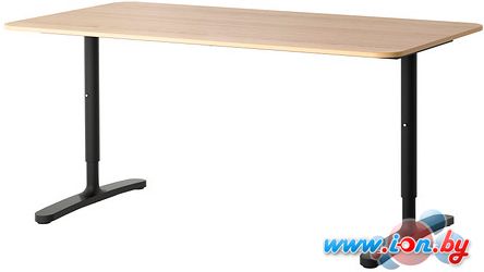Письменный стол Ikea Бекант (дубовый шпон/черный) [590.228.06] в Могилёве