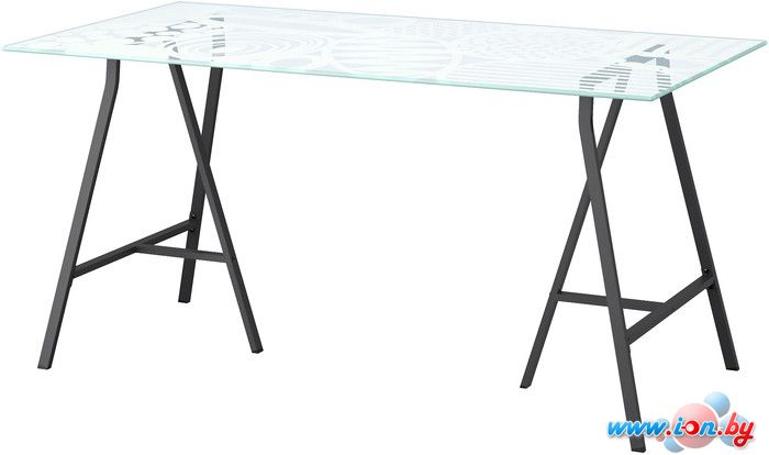 Письменный стол Ikea Гласхольм/Лерберг (белый/серый) [390.471.72] в Гомеле