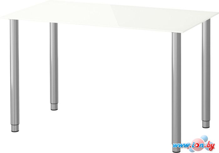 Письменный стол Ikea Гласхольм/Олов (белый/серебристый) [090.470.98] в Гомеле