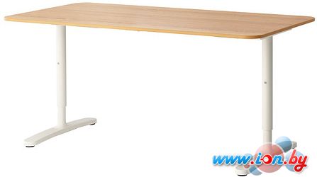 Письменный стол Ikea Бекант (дубовый шпон/белый) [390.228.07] в Могилёве