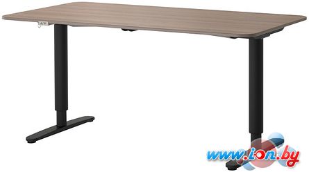 Письменный стол Ikea Бекант (серый/черный) [990.225.31] в Могилёве