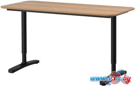 Письменный стол Ikea Бекант (дубовый шпон/черный) [890.063.53] в Могилёве