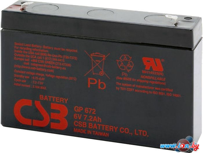 Аккумулятор для ИБП CSB GP672 (6В/7.2 А·ч) в Минске