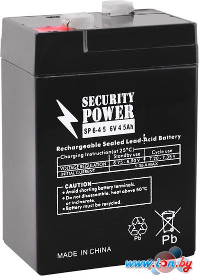 Аккумулятор для ИБП Security Power SP 6-4,5 F1 (6В/4.5 А·ч) в Минске