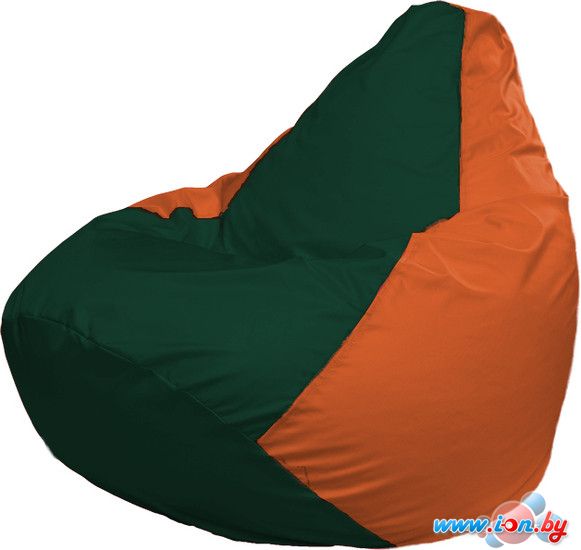 Кресло-мешок Flagman Груша Макси Г2.1-64 (тёмно-зелёный/оранжевый) в Гродно