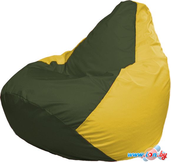 Кресло-мешок Flagman Груша Макси Г2.1-57 (тёмно-оливковый/жёлтый) в Гомеле
