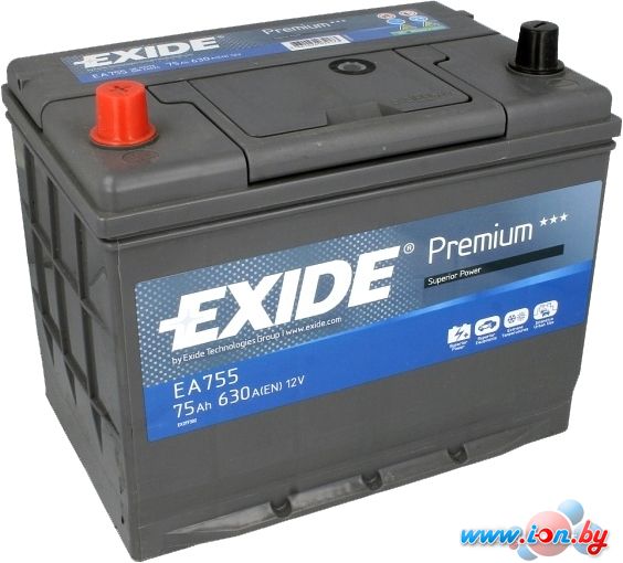 Автомобильный аккумулятор Exide Premium EA755 (75 А/ч) в Витебске