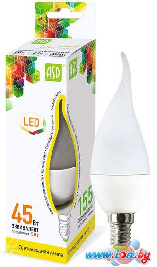 Светодиодная лампа ASD LED-Свеча на ветру-standard E14 5 Вт 3000 К [4690612004518] в Бресте