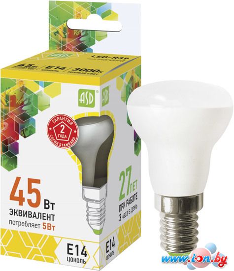 Светодиодная лампа ASD LED-R39-standard E14 5 Вт 3000 К [4690612006697] в Гомеле
