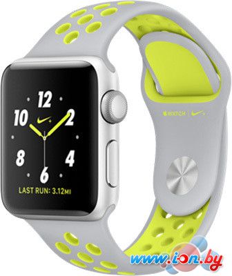 Умные часы Apple Watch Nike+ 38mm Silver with Flat Silver/Volt Nike Band [MNYP2] в Могилёве
