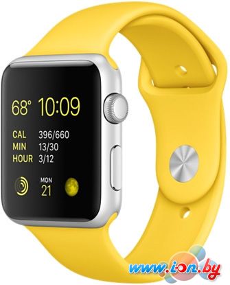 Умные часы Apple Watch Sport 42mm Silver with Yellow Sport Band [MMFE2] в Бресте