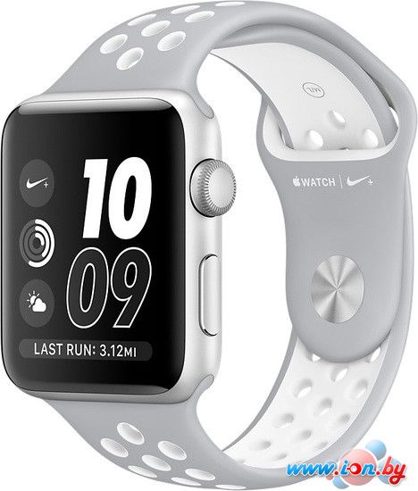 Умные часы Apple Watch Nike+ 42mm Silver with Flat Silver/White Nike Band [MNNT2] в Могилёве