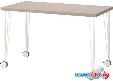 Письменный стол Ikea Линнмон/Крилле (геометрический бежевый/белый) [192.142.18] в Гомеле