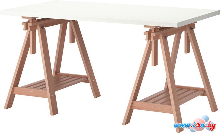 Письменный стол Ikea Линнмон/Финвард (белый/бук) [790.019.83] в Бресте