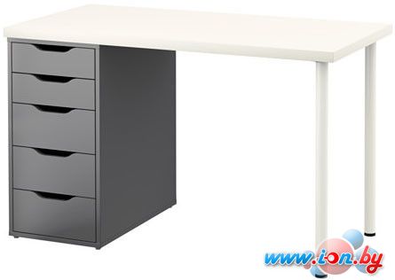 Письменный стол Ikea Линнмон/Алекс (белый/серый) [690.471.18] в Витебске