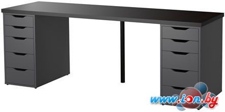 Письменный стол Ikea Линнмон/Алекс (черно-коричневый/серый) [290.472.57] в Витебске