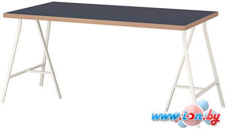 Письменный стол Ikea Линнмон/Лерберг (синий/белый) [492.166.59] в Гомеле