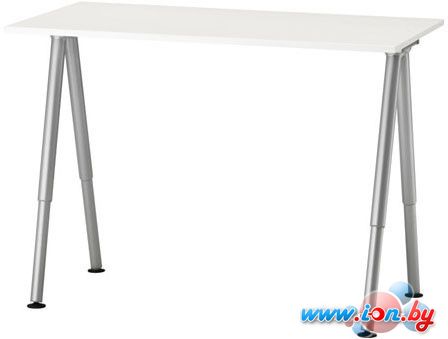 Письменный стол Ikea Тиге (белый/серебристый) [491.109.31] в Витебске