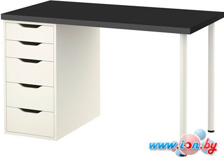 Письменный стол Ikea Линнмон/Алекс (черно-коричневый/белый) [890.471.22] в Витебске